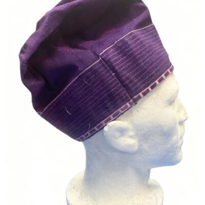 Purple Hand woven Aso-oke Cap