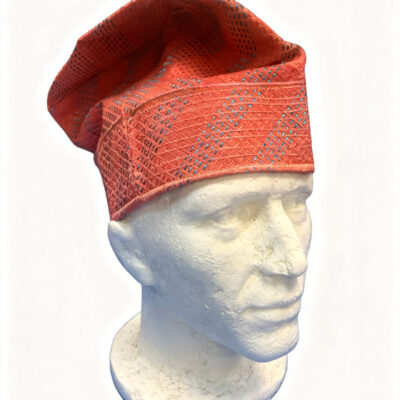 Orange Hand Made Aso-oke Hat