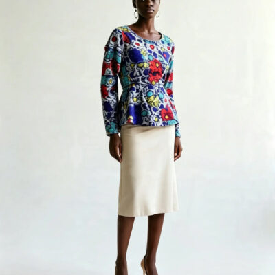 Floral African Wax Print Top – Women's Ankara Style Blouse