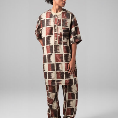 Rustic Pattern Agbada Set