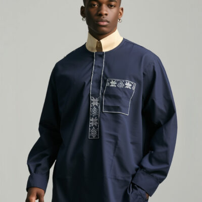 Midnight Embroidered Kaftan