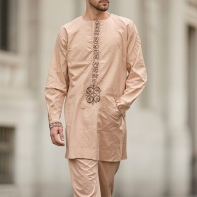 Classic Sand Embroidered Kaftan