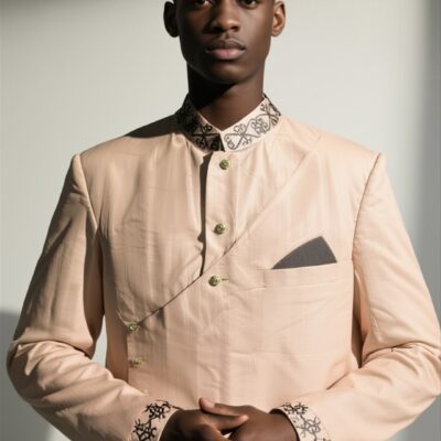 Royal Sand Embroidered Suit