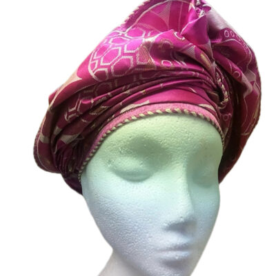Ready Made African Head Tie (Auto Gele – Purple)