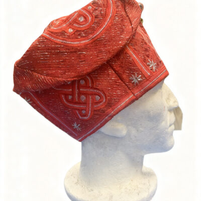Red Hand Made Aso-oke Hat