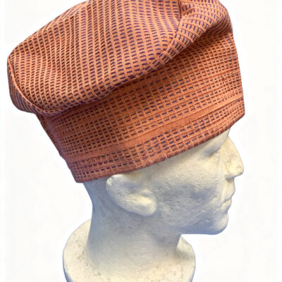 Peach Hand woven Aso-oke Cap