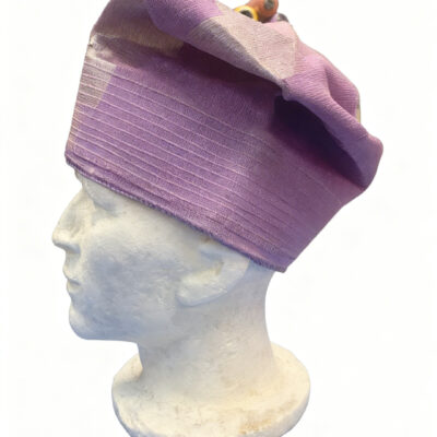 Lilac & Light Gold Hand Made Aso-oke Hat