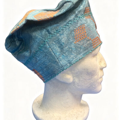 Light Blue Hand Made Aso-oke Hat