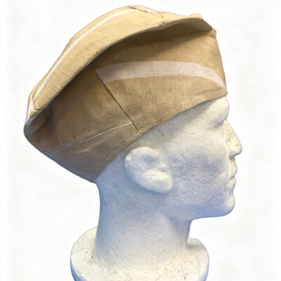 Beige & White Aso-oke Cap