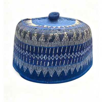 Blue and White Hand made Hausa Cap