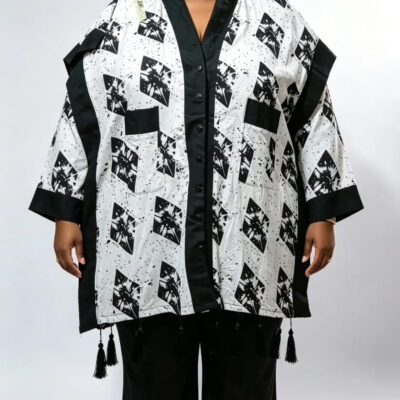 Black & White Ankara Cotton Top