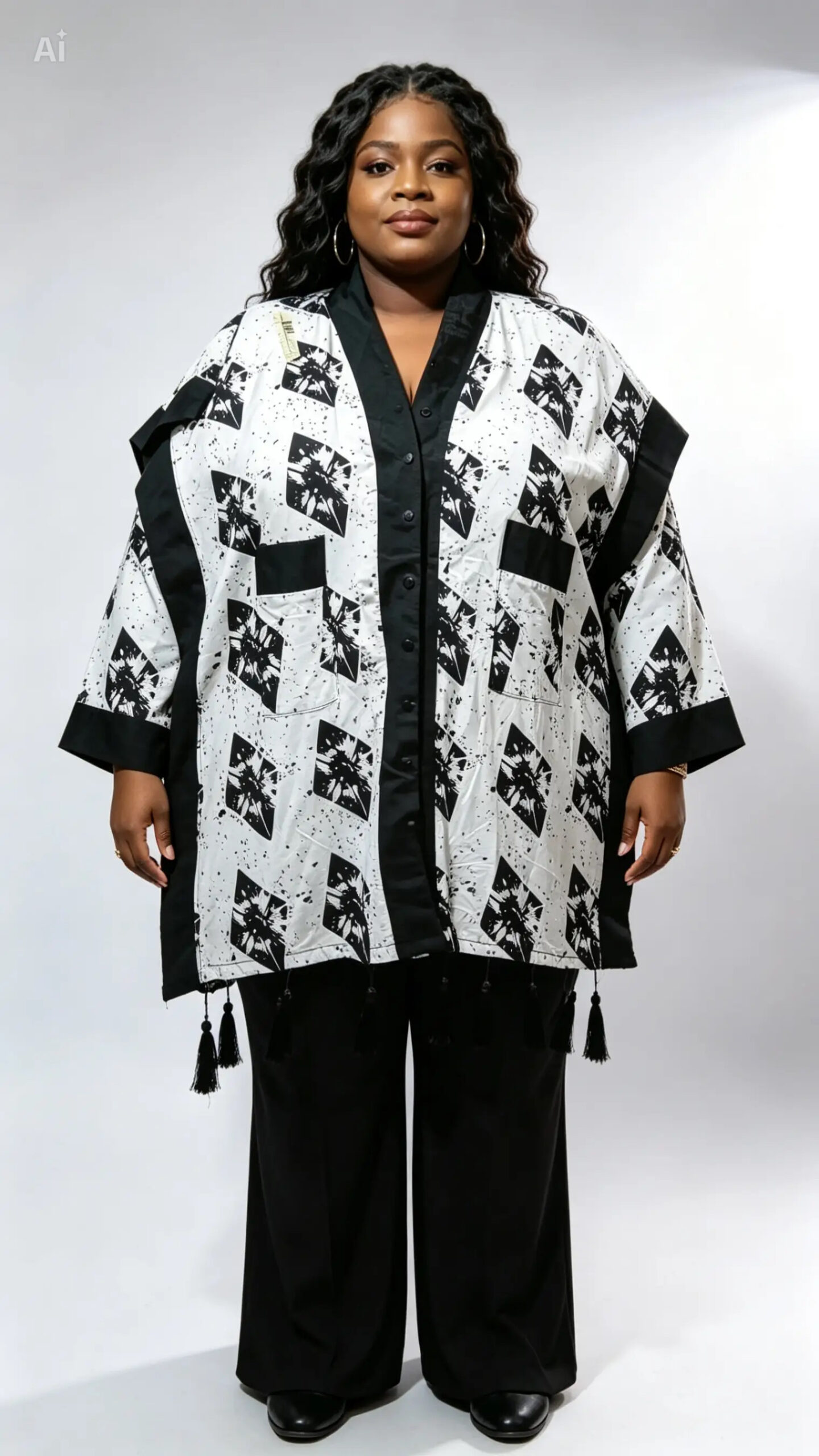 Black & White Ankara Cotton Top