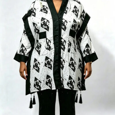 Black & White Ankara Cotton Top
