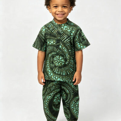 Boys’ Ankara Two-Piece Suit – Ages 2–3
