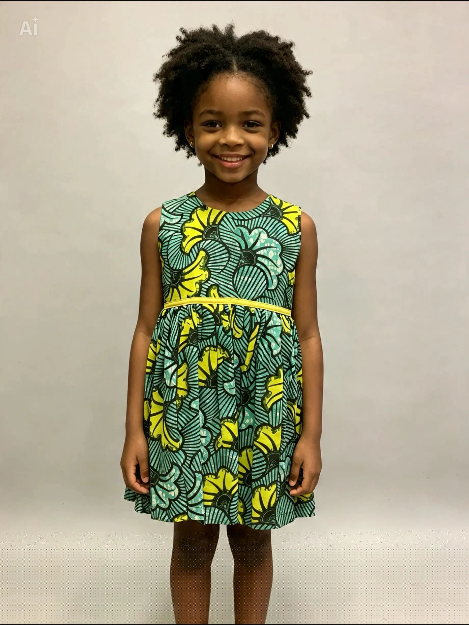 Smart Ankara Dress – Ages 3–4