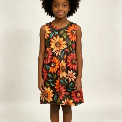 Flora Print 100% Cotton Ankara Dress