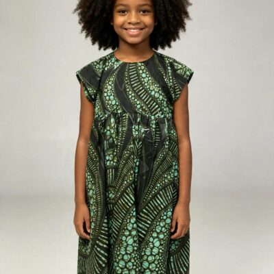 Flora Print 100% Cotton Ankara Dress – Ages 3-4